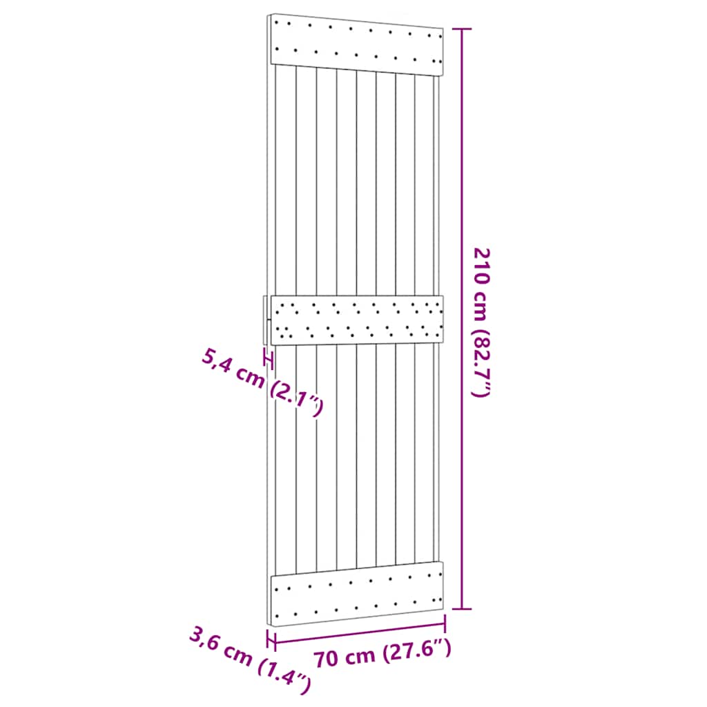Door NARVIK 70x210 cm Solid Wood Pine