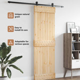 Door NARVIK Natural 70 x 210 cm Solid Pine Wood - Low Angle