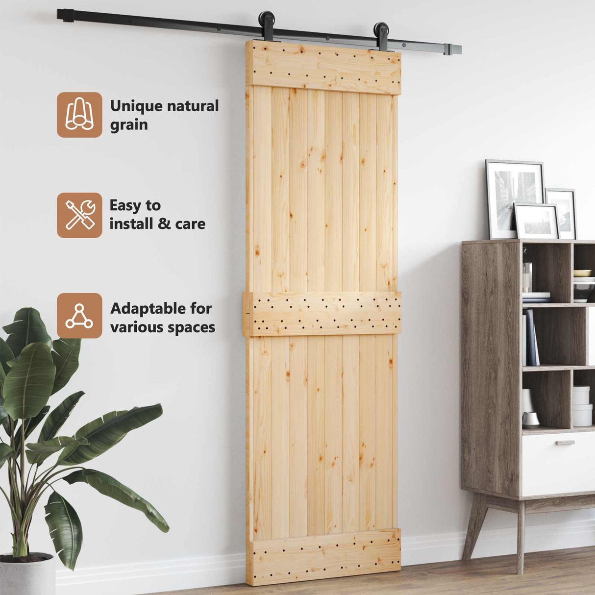 Door NARVIK Natural 80 x 210 cm Solid Pine Wood