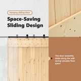 Door NARVIK Natural 90 x 210 cm Solid Pine Wood - Rear View