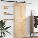 Door NARVIK Natural 90 x 210 cm Solid Pine Wood