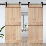 Door NARVIK 95x210 cm Solid Wood Pine - Side View