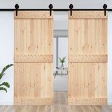 Door NARVIK 100x210 cm Solid Wood Pine - Side View