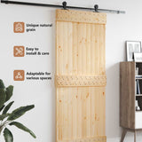 Door NARVIK Natural 100 x 210 cm Solid Pine Wood - Low Angle
