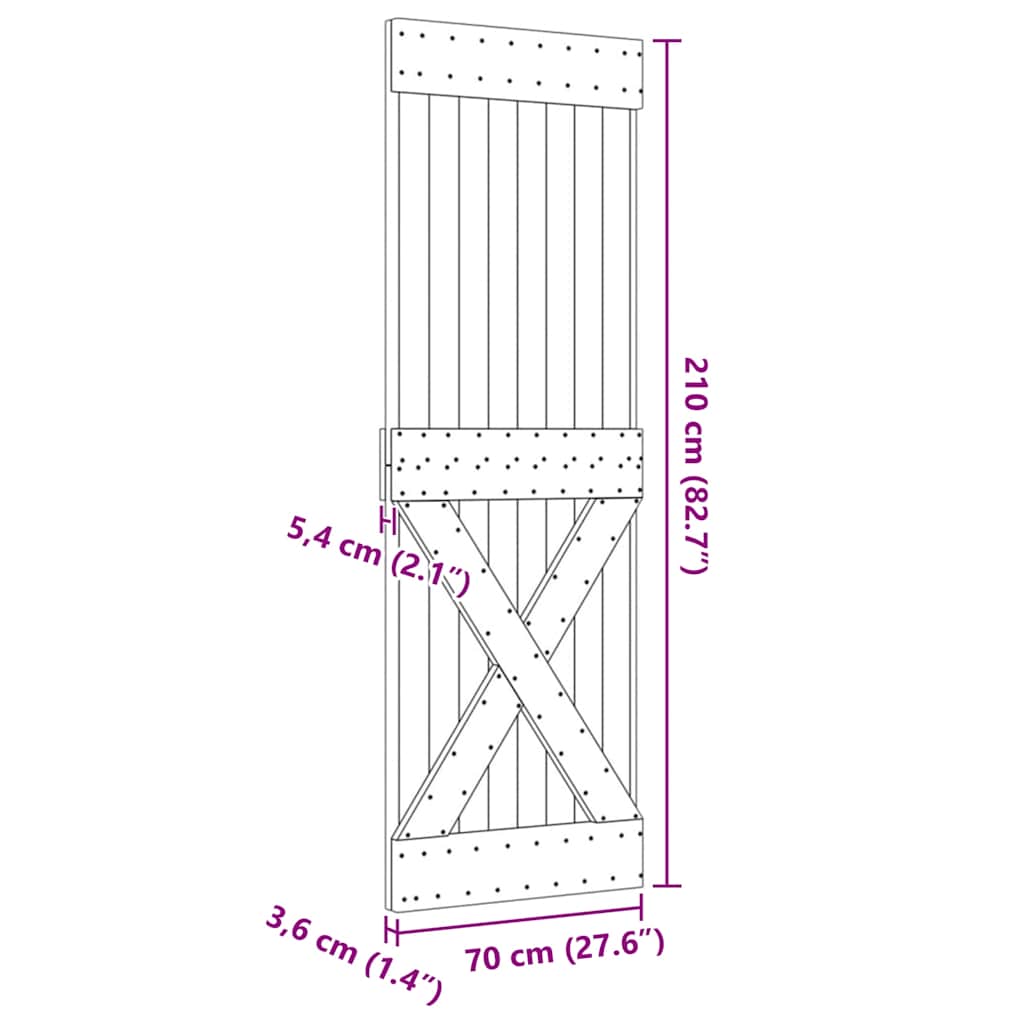 Door NARVIK 70x210 cm Solid Wood Pine