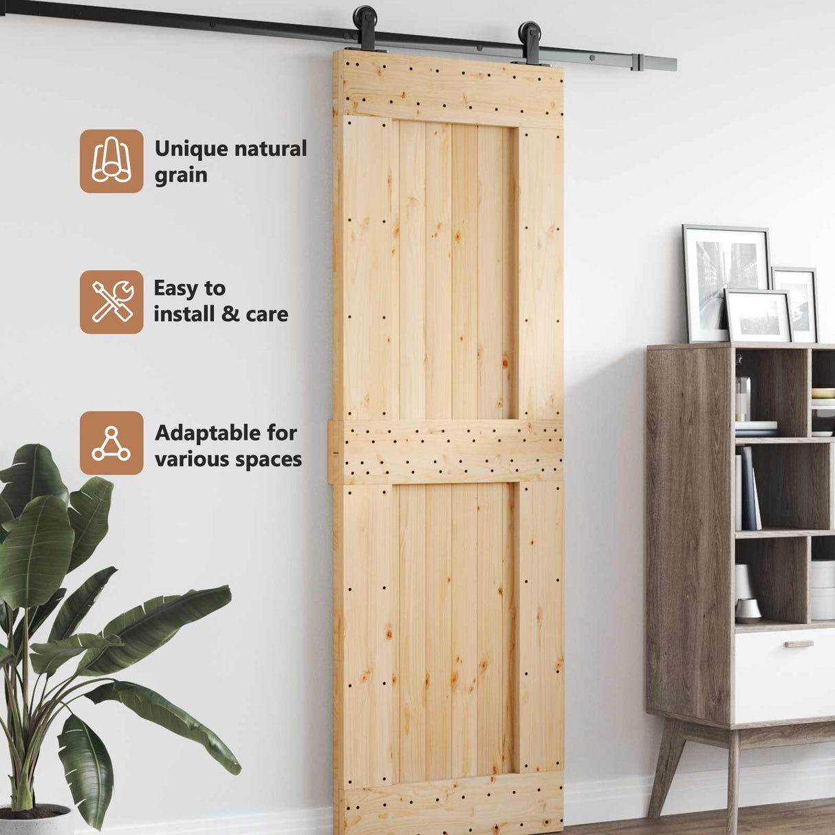 Door NARVIK Natural 70 x 210 cm Solid Pine Wood