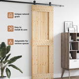 Door NARVIK Natural 70 x 210 cm Solid Pine Wood - Low Angle