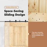 Door NARVIK Natural 85 x 210 cm Solid Pine Wood - Rear View
