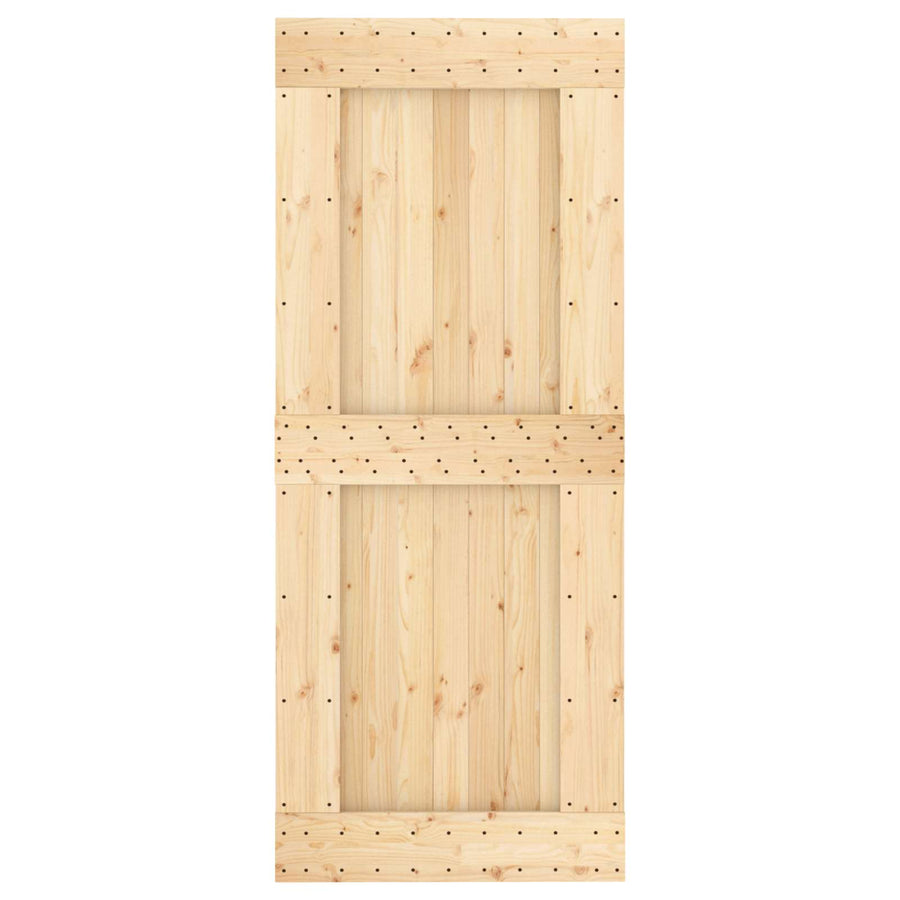 Plain Door NARVIK 85x210cm Solid Pine Wood (Untreated) Natural