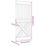 Door NARVIK 90x210 cm Solid Wood Pine - Extra Image