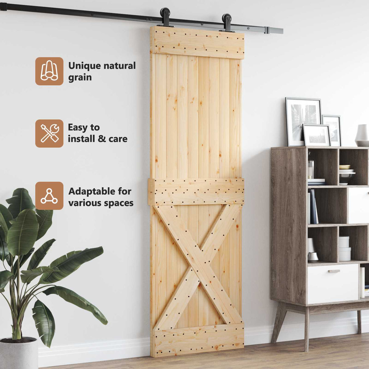 Door NARVIK Natural 80 x 210 cm Solid Pine Wood