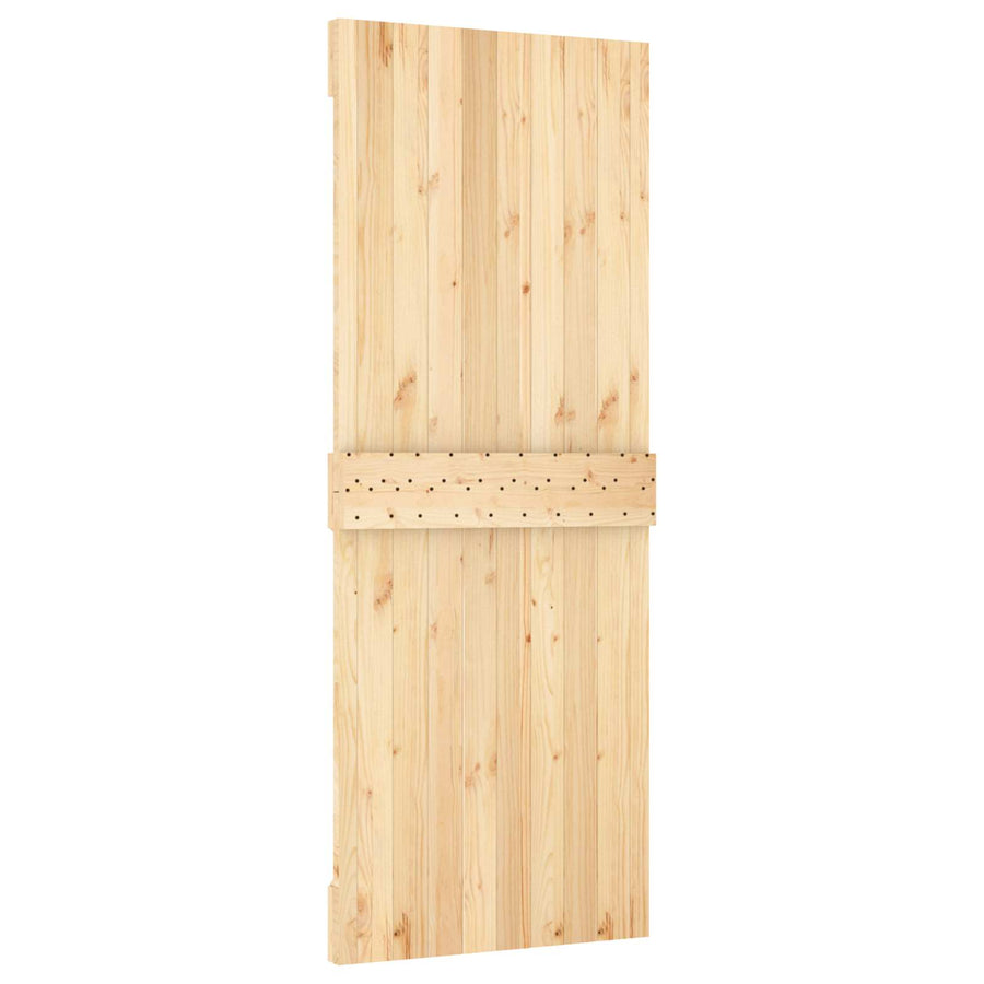 Cross Door NARVIK 80x210cm Solid Pine Wood (Untreated) Natural