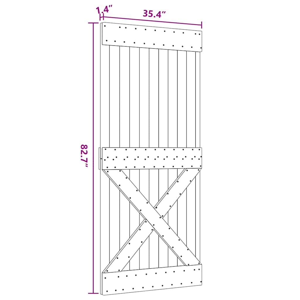 Door NARVIK 90x210 cm Solid Wood Pine