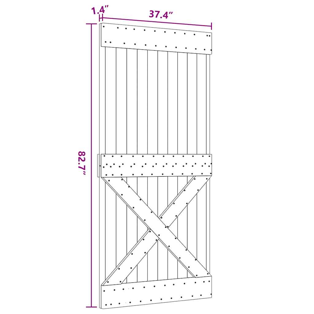 Door NARVIK 95x210 cm Solid Wood Pine