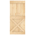 Cross Door NARVIK 95x210cm Solid Pine Wood (Untreated) Natural