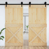 Door NARVIK 100x210 cm Solid Wood Pine - Side View