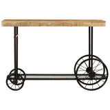 Console Table 112x36x76 cm Solid Wood Mango and Iron - Front View