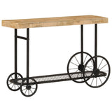 Console Table 112x36x76 cm Solid Wood Mango and Iron - Top-Down View
