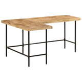 Desk 165x110x77 cm Solid Wood Mango and Iron - Front View