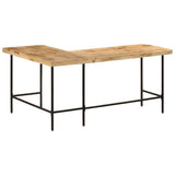 Desk 165x110x77 cm Solid Wood Mango and Iron - 45-Degree Angle