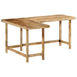 Desk 165x110x75 cm Solid Wood Mango - Front View