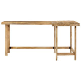 Desk 165x110x75 cm Solid Wood Mango - Side View
