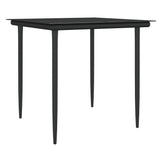 3 Piece Garden Dining Set with Cushions Poly Rattan and Steel