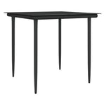 3 Piece Garden Dining Set with Cushions Poly Rattan and Steel