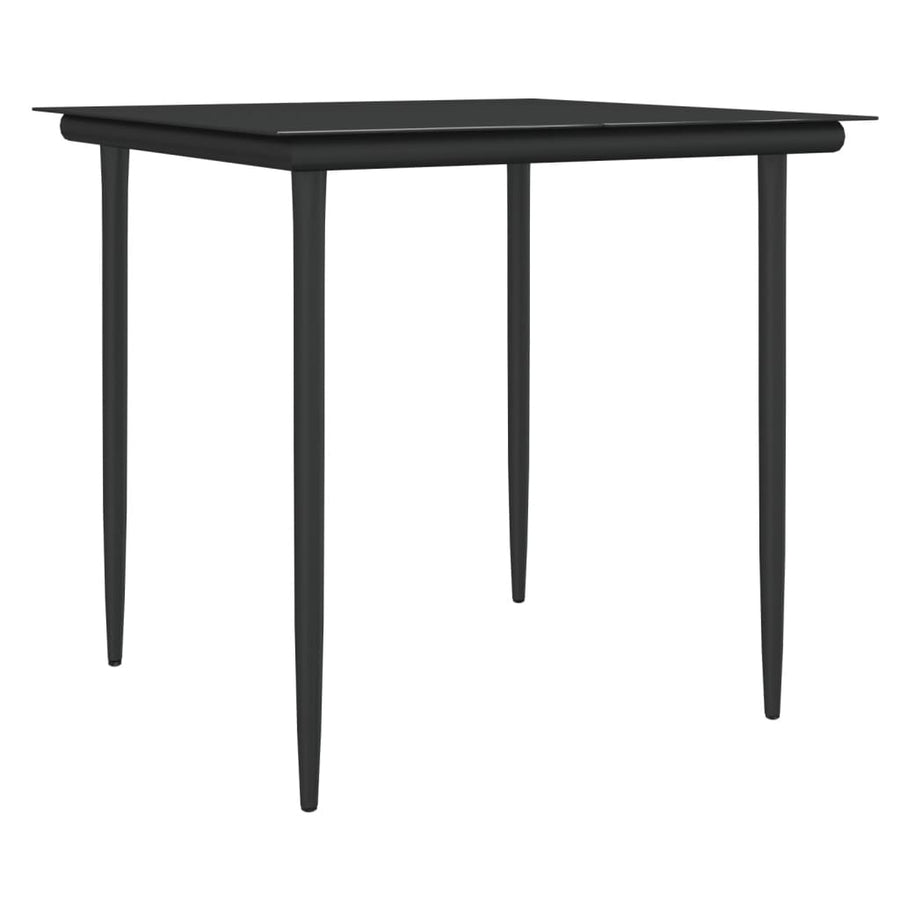 3 Piece Garden Dining Set with Cushions Poly Rattan and Steel