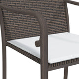 3 Piece Garden Dining Set with Cushions Poly Rattan and Steel - Close-Up Angle