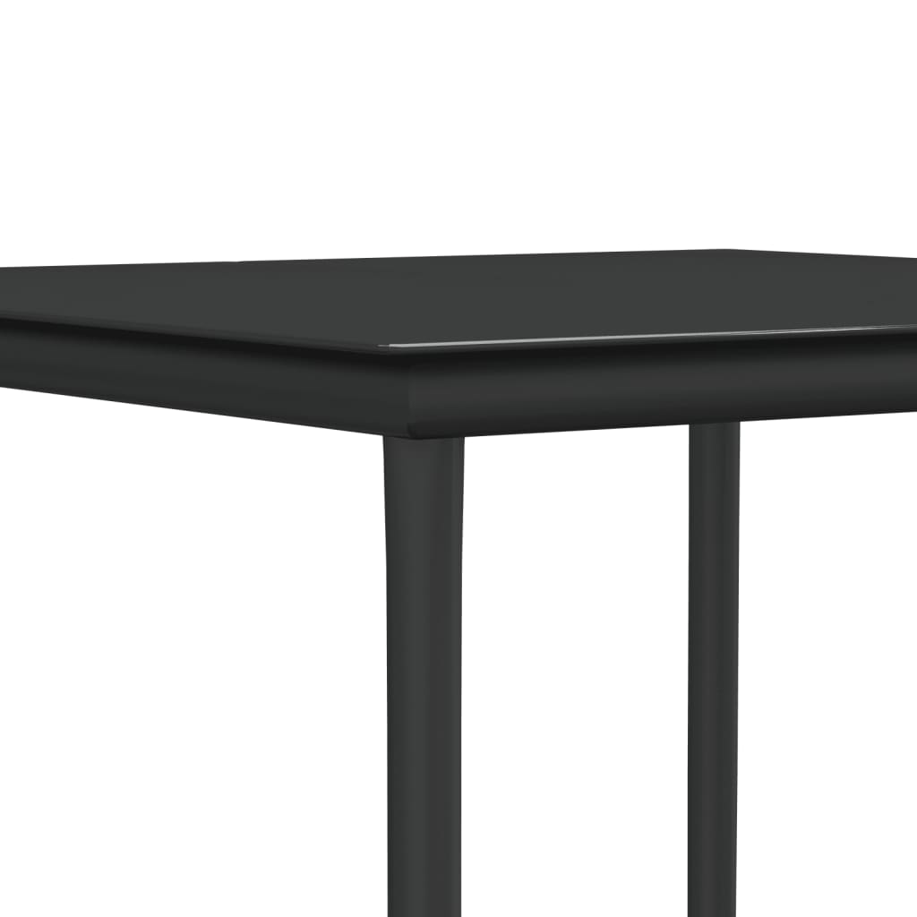 3 Piece Garden Dining Set with Cushions Poly Rattan and Steel