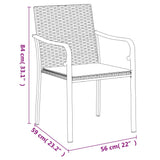 3 Piece Garden Dining Set with Cushions Poly Rattan and Steel - Extra Image