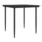 5 Piece Garden Dining Set with Cushions Poly Rattan and Steel