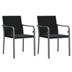 3 Piece Garden Dining Set with Cushions Poly Rattan and Steel