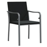 3 Piece Garden Dining Set with Cushions Poly Rattan and Steel