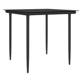 3 Piece Garden Dining Set with Cushions Poly Rattan and Steel