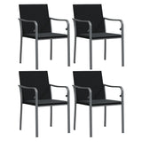 5 Piece Garden Dining Set with Cushions Poly Rattan and Steel - Top-Down View