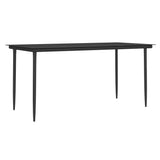 7 Piece Garden Dining Set with Cushions Poly Rattan and Steel - Rear View
