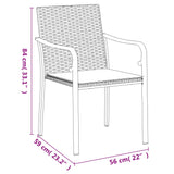7 Piece Garden Dining Set with Cushions Poly Rattan and Steel - Extra Image