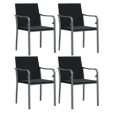 5 Piece Garden Dining Set with Cushions Poly Rattan and Steel - Top-Down View