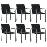 7 Piece Garden Dining Set with Cushions Poly Rattan and Steel