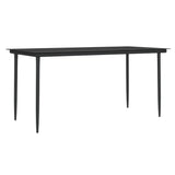 7 Piece Garden Dining Set with Cushions Poly Rattan and Steel - Rear View
