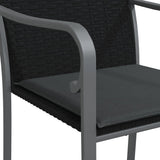 7 Piece Garden Dining Set with Cushions Poly Rattan and Steel