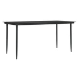 7 Piece Garden Dining Set with Cushions Poly Rattan and Steel - Rear View