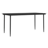 7 Piece Garden Dining Set with Cushions Poly Rattan and Steel - Rear View
