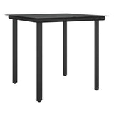 5 Piece Garden Dining Set with Cushions Poly Rattan and Steel