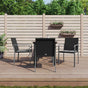 5 Piece Garden Dining Set with Cushions Poly Rattan and Steel