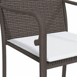 5 Piece Garden Dining Set with Cushions Poly Rattan and Steel - Extra Image