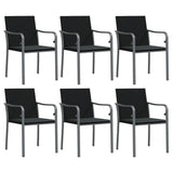 7 Piece Garden Dining Set with Cushions Poly Rattan and Steel - Top-Down View