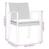3 Piece Garden Dining Set with Cushions Poly Rattan and Steel - Extra Image